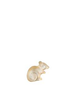 Mouse sculpture gold luster Lalique