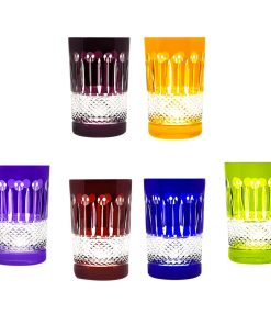 6 verres thé cristal couleur yvan