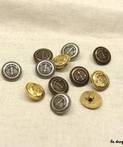Bouton Ancre blazer métallisé 18 mm