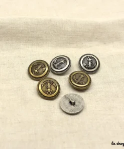 Bouton Ancre blazer métallisé 22 mm