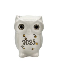 White 2025 owl Émaux de Longwy