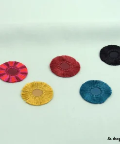 Ecusson disque pompon | Ecusson à thermocoller 32mm