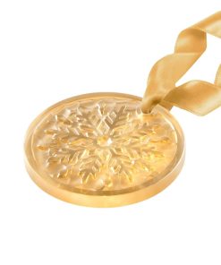 Ornement de Noël 2025 Givre lustré or Lalique