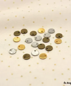 Perle sequin brossé rond | Perle 6 mm
