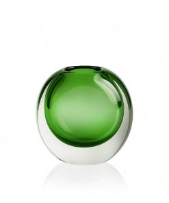 Vase Tao cristal contemporain vert