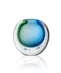 Vase Tao cristal contemporain bleu turquoise