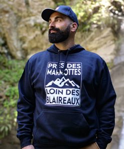 Sweat à capuche Homme – Près des marmottes, loin des blaireaux